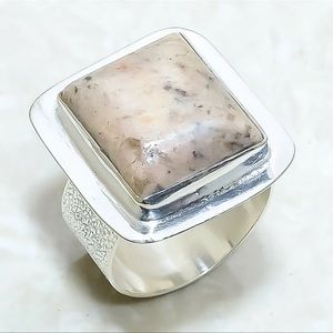 Jasper Gemstone Handmade 925 sterling silver Ring Size 9.5 NWOT
